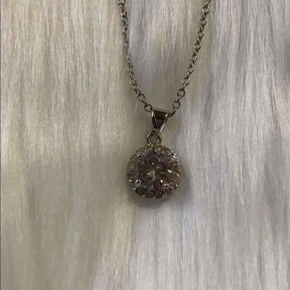 Sterling silver cubic zirconia necklace